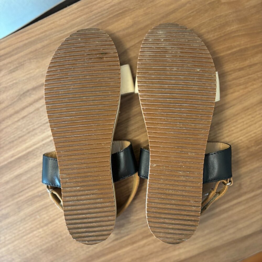 Nisolo Go-To Flatform Sandal in Bone/Black Colorblock, Size 9 - Picture 6 of 6